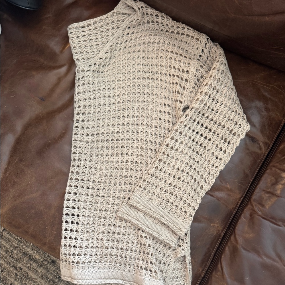 SHEIN Cream Knit Swim Coverup